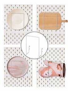 SHEIN Basic living 1 件多功能釘板配件字母夾掛鉤,用於在釘板上整理工具廚房用具,牆壁收納件,工藝品整理,裝飾品展示,（白色） - 白色 - 查看 6