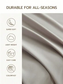 2 件浅灰色超柔软素色枕套轻质床上用品信封封口纯色床枕套，适用于卧室宿舍床上用品返校床上用品