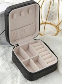 ROMWE 3.74 英寸 * 3.74 英寸 * 1.96 英寸简约深色风格化妆品收纳盒化妆包 - 黑色 - 查看 2