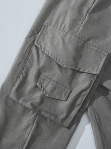 Teenage Boys' Cargo Pants With Multiple Pockets - Grey - View 4