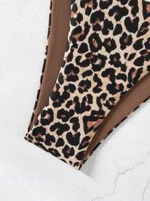 Costavie 2026春夏性感女士比基尼丁字裤，随机豹纹印花，珍珠扣链侧裤绳 - 彩色 - 查看 5