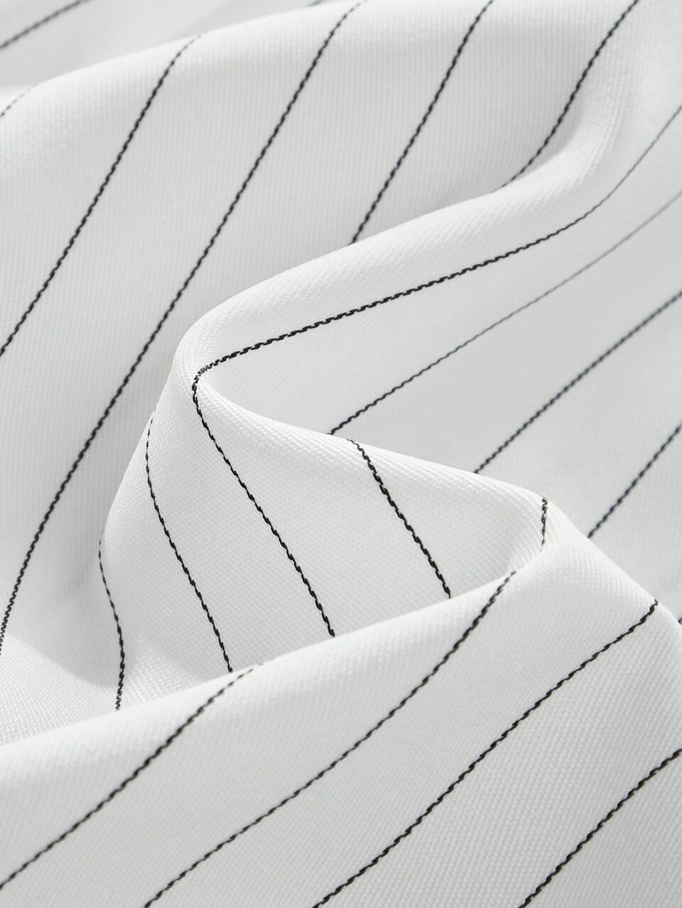 Men's Easy Care Slim Fit Mid-Waist Straight Casual White Striped Suit Pants, Suitable For Spring Summer
