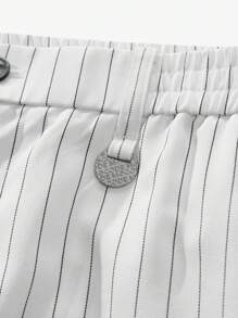 Manfinity VCAY Nam Easy Care Slim Fit Giữa Eo Thẳng Quần Sọc Trắng Thường Ngày, Thích Hợp Cho Xuân Hè - Đen và trắng - Xem 6