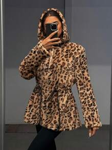 SHEIN EZwear Veste en velours côtelé à blocs de couleurs pour femme, coupe régulière, pour début d'automne