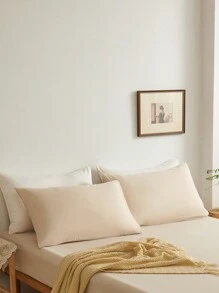 1 buah Sarung Bantal Warna Khaki Lembut Polos, Ringan & Bernapas, Penutup Model Amplop, Sarung Bantal Tempat Tidur Warna Polos, Cocok Untuk Kamar Tidur - Khaki - View 2