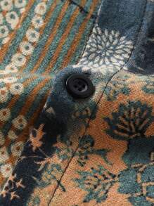 Manfinity RSRT Men's Summer Floral Printed Casual Short Sleeve Shirt