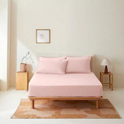 Bộ 2/3 ga trải giường màu trơn, tấm bảo vệ nệm, vỏ nệm, ga trải giường có túi sâu, mềm mại và thoáng khí, phù hợp với giường cỡ Twin, Full, Queen, King - túi sâu 35cm, có thể giặt máy, đạt chứng nhận Oeko-Tex.