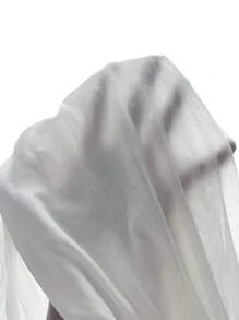 SHEIN BAE Mesh Overlay Sweetheart Solid Bodysuit - White - View 6