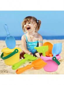 Beach Sand Toys Set  Beach Molds, Beach Bucket Shovel Tool Kit, Sandbox Toys for Toddlers, Kids Outdoor, Snow Toys 4 Piece(Random Color)
