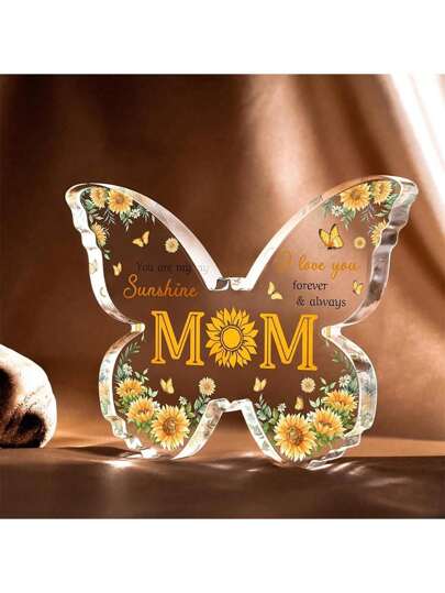 1pc Mother's Birthday Gift - Acrylic Butterfly Decorative Plaque, Present For Mom From Daughter And Son, Suitable For Birthday, Mother's Day, Thanksgiving Birthday Gifts Graduation