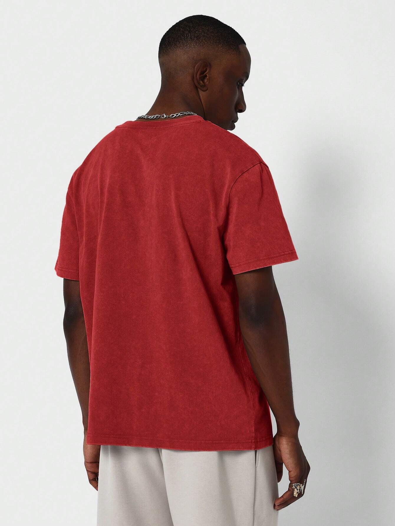Camiseta Lavada com Estampa Gráfica de Número