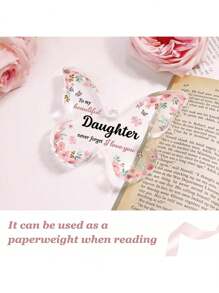 1 Pc Decorative Crafts Gift For Daughter, Cute Birthday Gift, Beautiful Butterfly Shaped Acrylic Commemorative Item, Gift From Mom & Dad To Lovely Daughter Birthday Gifts Graduation