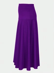 Falda morada casual de cintura media - Morado - Ver 4