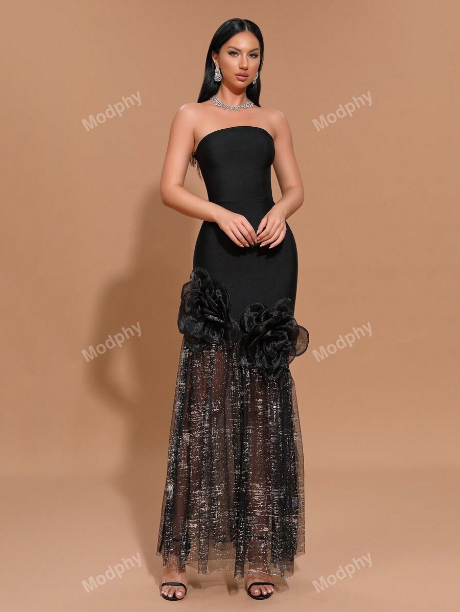 Modphy 2024 New Arrival Sexy Floral Maxi Cocktail Dress For Women