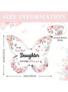 1 Pc Decorative Crafts Gift For Daughter, Cute Birthday Gift, Beautiful Butterfly Shaped Acrylic Commemorative Item, Gift From Mom & Dad To Lovely Daughter Birthday Gifts Graduation