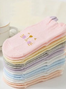 4pairs/Set Baby/Infant Cotton Socks With Cute Animal Face And Ear Design, Ideal For Outings - Multicolor - View 4