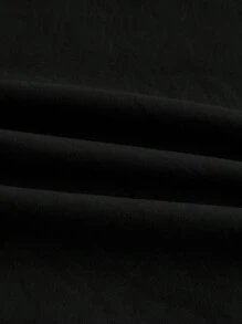 SHEIN BASICS Women Summer Casual Woven Halter Neck Split Hem Dress - Black - View 9