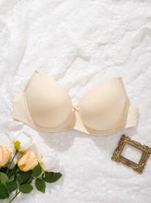 Áo ngực có dây đeo vai vô hình thời trang đơn giản mùa hè có gọng cho kích thước lớn, 1 cái - Màu be - Xem 1