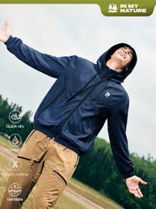 In My Nature Men's Solid Color Outdoor Jacket With Zipper Pockets Hiking Clothes