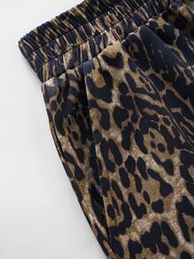 INAWLY Women's Leopard Print Casual Straight Leg Summer Shorts