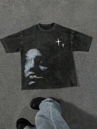 Manfinity EMRG Men Crew Neck Graphic Print Short Sleeve Casual T-Shirt, For Going Out, Boyfriend Gift