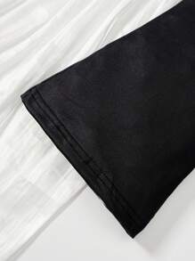 SHEIN 4pcs Baby Girls' Versatile Casual Outfits Set - Dark Color Polka Dot, Leopard, Striped, Solid Color Flared Pants, For Christmas