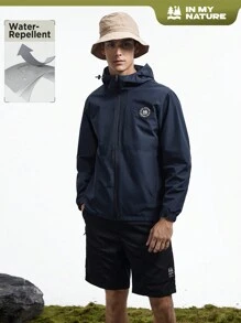 In My Nature Men Simple Hooded Zipper Outdoor Windbreaker Jacket For Daily