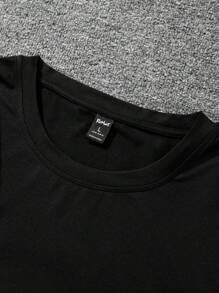 Manfinity Homme Men King Print Crew Neck Short Sleeve T-Shirt, Casual Summer Top, For Friends