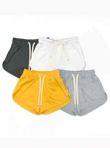 INAWLY Paquete de 3 pantalones cortos deportivos con cintura de cordón para verano