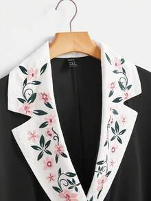 Al Najma Cổ áo thêu hoa nữ dài tay Abaya Ả Rập - Nhiều màu - Xem 3