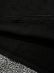 Manfinity Homme Camiseta casual de cuello redondo de manga corta con estampado de gato para hombre - Negro - Ver 3