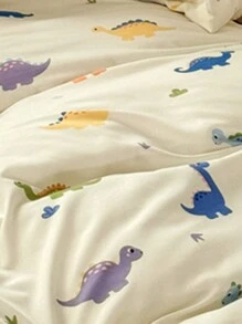 Set de funda nórdica suave para niños con patrón de dinosaurios encantador - Mejor Set de edredón de lujo de 2/3 piezas - Incluye 1 funda nórdica y 1/2 fundas de almohada - Económico y de alta calidad para camas individuales, dobles, queen y king