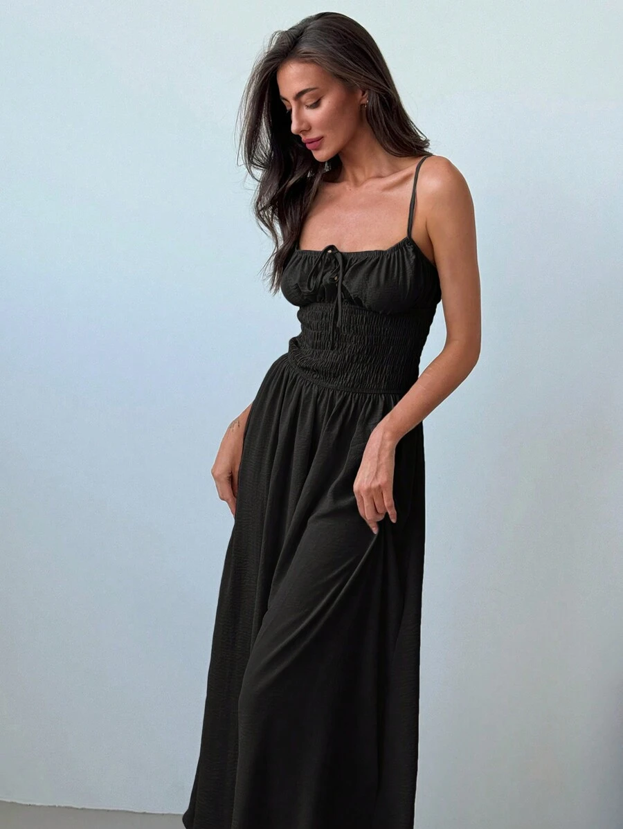 Aloruh 无袖露背系腰连衣裙，优雅 A 字形设计，春夏