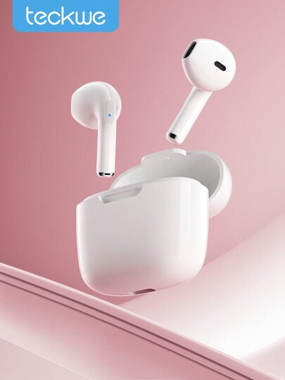 Teckwe Wireless Earbuds, Wireless 5.3 Earbuds Stereo Bass, Wireless Headphones In Ear Noise Cancelling Mic, Wireless Earphones Waterproof Sports, Pink