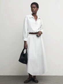 BizChic Women's Casual Solid White Zipper Jacket With Pockets, Long Sleeve - White - View 6