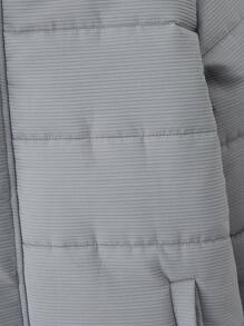 青少年男孩厚条纹棉服外套，冬季 - 灰色 - 查看 4