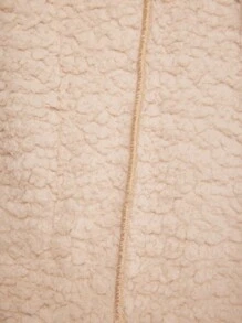 Forever 21 Damen Beige Ausgeh-/Gemütlicher/Einfacher/Reißverschluss/Süßer Kurzer/Teddy Mantel Top für Herbst & Winter - Beige - Übersicht 4