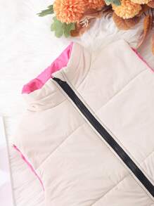 2pcs Tween Girls' Solid Color Zip-Up Vest And Pleated Mini Skirt Set, Summer School Style