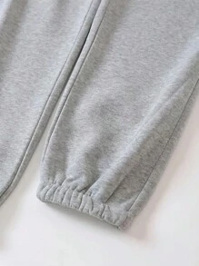 INAWLY 2pcs Women's Letter Print Hoodie Top And Drawstring Casual Pants Set Fall Cloth For Women