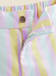 THE HAPPY LOOK Pantalones rectos informales de ajuste delgado con bolsillo en diagonal tejidos con estampado de rayas coloridas, para adolescentes, aptos para primavera/verano/otoño/invierno - Multicolor - Ver 4