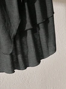 SHEIN LUNE 花卉刺繡荷葉邊坦克上衣 - 灰色 - 查看 3