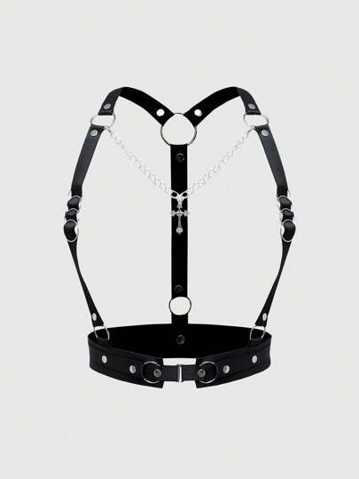 Grunge Punk Damen Lingerie Accessoires mit Kreuz-Metall-Kette, Punk-Stil