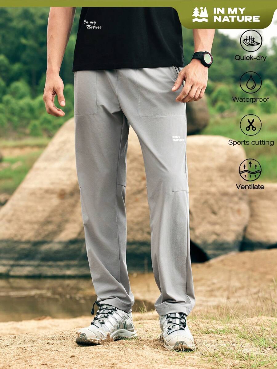 In My Nature Pantalones sólidos simples para hombre, para uso diario al aire libre - Caqui - Ver 1