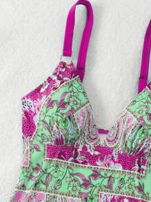Swim Lushoire Ensemble Tankini d'été pour femmes avec imprimé fleuri pour maillots de bain