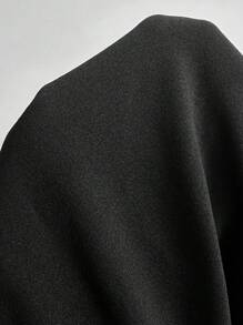 Zolique 女式春秋仿珍珠装饰翻领长袖优雅西装外套 - 黑色 - 查看 6