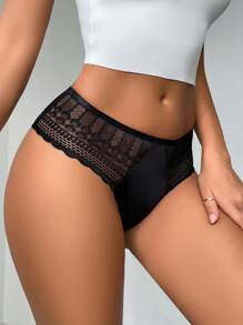 1 件女士纯色简约日常三角内裤