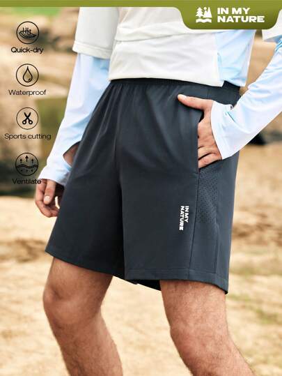 In My Nature Enfärgade enkla friluftsshorts för män