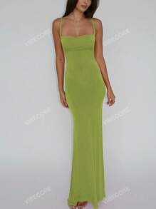 Women Solid Slit Bodycon Backless Sexy Elegant Dress Night Out Party Club Vacation Beach Spring Summer Casual Clothes
