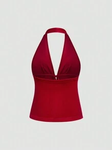 Sweetra Parte superior holgada sin mangas con estampado de corazones, con atar en la espalda, para mujer