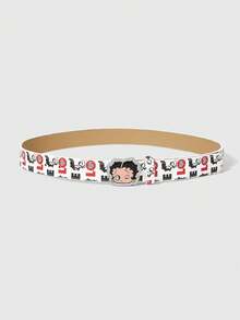 Betty Boop | ROMWE Cute Rhinestone Detail Cartoon Figure Graphic Waist Belt - Multicolor - View 3
